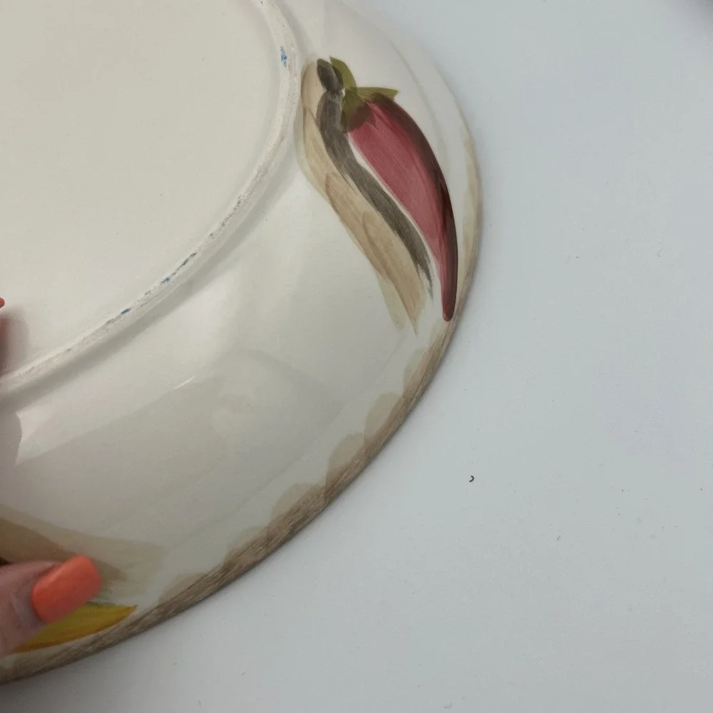 Santa fe Hand Painted Tabletops Unlimited Oval‎ Chili Pepper Platter 13x15